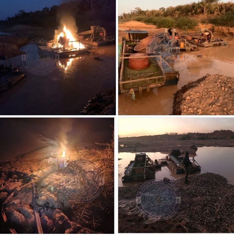 Trafic des ressources minières​: treize (13) dragues détruites et des groupes électrogènes saisis à Saraya