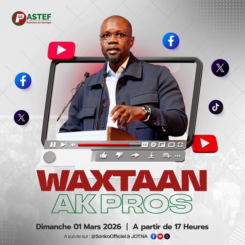 Moment d'échanges avec ses militants: Ousmane Sonko donne rendez-vous ce dimanche à 17h Moment d'échanges avec ses militants: Ousmane Sonko donne rendez-vous ce dimanche à 17h