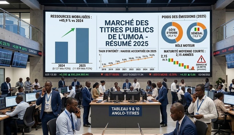 UMOA 2025 : plus de 11.800 milliards FCFA mobilisés, le duo Côte d’Ivoire-Sénégal représente 62,2 % des émissions