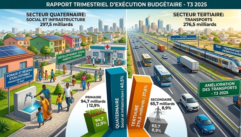 Exécution budgétaire 2025: le secteur quaternaire et les transports captent l’essentiel des financements extérieurs Exécution budgétaire 2025: le secteur quaternaire et les transports captent l’essentiel des financements extérieurs
