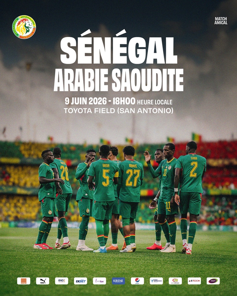 Préparation Mondial 2026 : Le Sénégal affrontera l'Arabie saoudite en amical le 9 juin à San Antonio