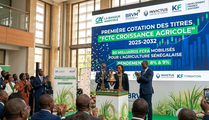 Titrisation agricole : La Banque Agricole du Sénégal réussit son pari de 80 milliards à la BRVM Titrisation agricole : La Banque Agricole du Sénégal réussit son pari de 80 milliards à la BRVM
