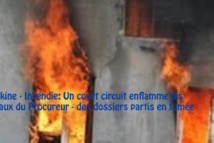 Pikine - Incendie: Un court circuit enflamme les bureaux du Procureur - des dossiers partis en fumée Pikine - Incendie: Un court circuit enflamme les bureaux du Procureur - des dossiers partis en fumée
