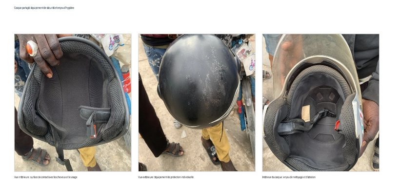 Casque utilisé pour le transport à moto
