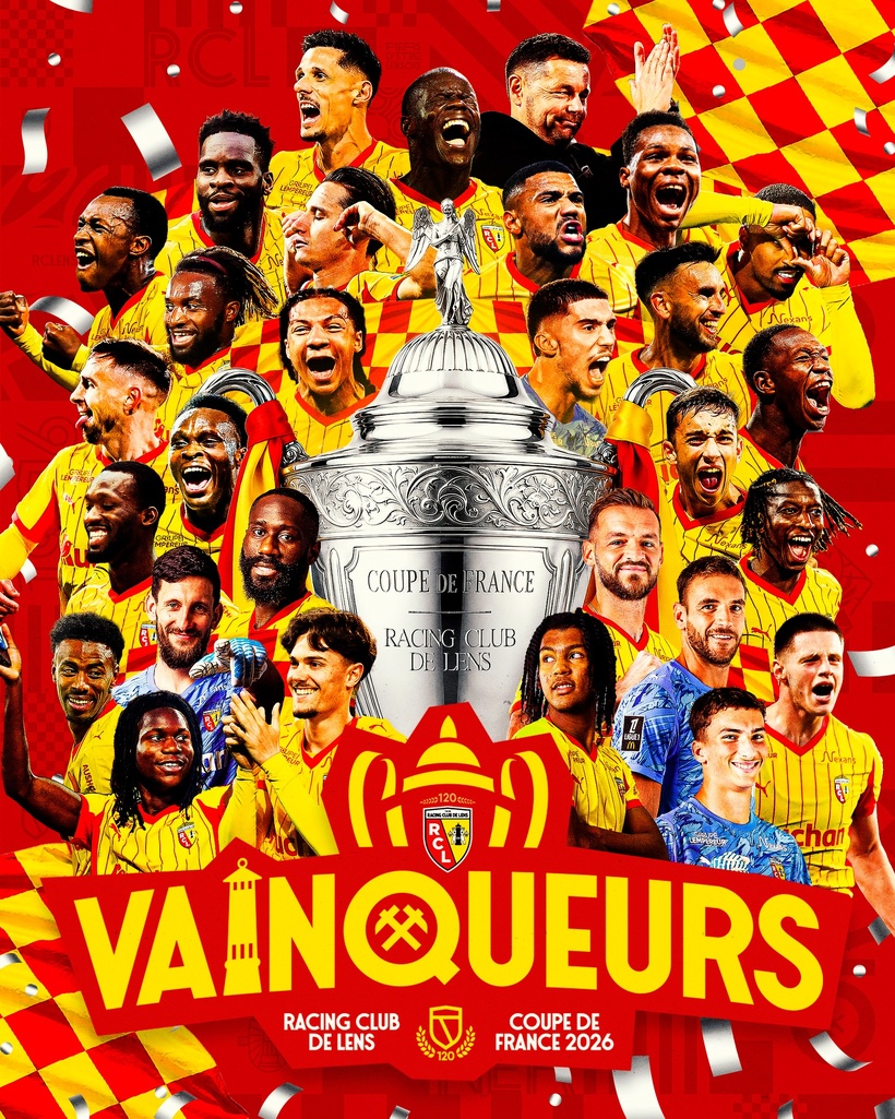 Foot : Le RC Lens remporte sa première Coupe de France , Abdallah Sima buteur Foot : Le RC Lens remporte sa première Coupe de France , Abdallah Sima buteur