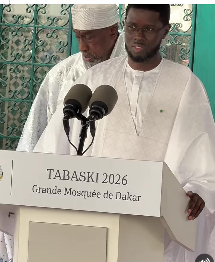 Tabaski 2026 : Diomaye Faye adresse un message poignant après sa prière  à la Grande Mosquée de Dakar