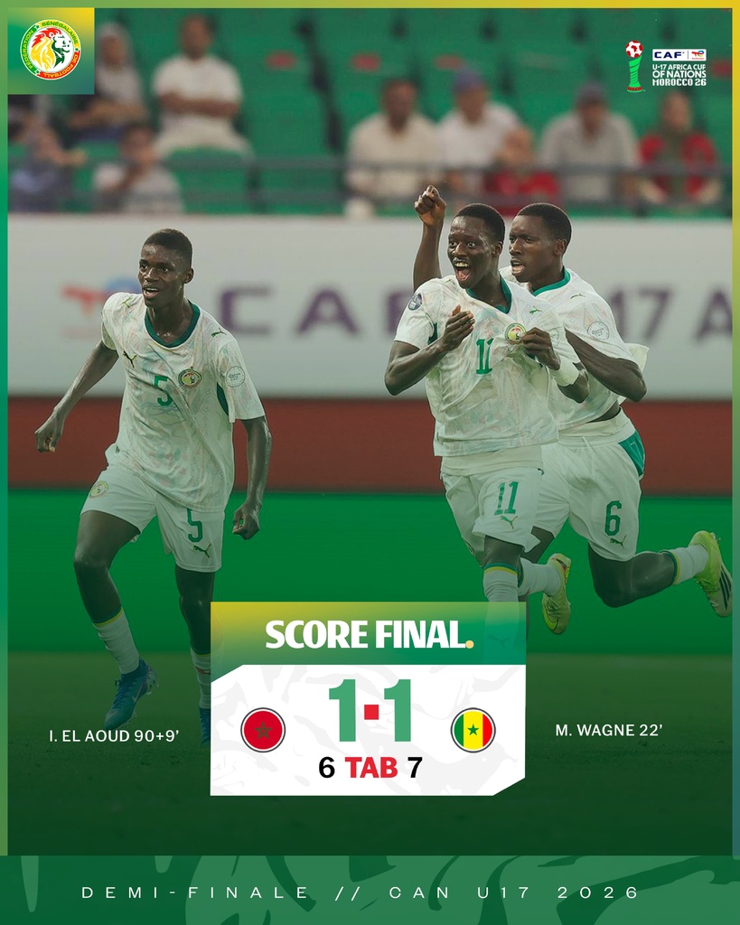 CAN U17 : Le Sénégal bat le Maroc aux tirs au but et rejoint la Tanzanie en finale CAN U17 : Le Sénégal bat le Maroc aux tirs au but et rejoint la Tanzanie en finale