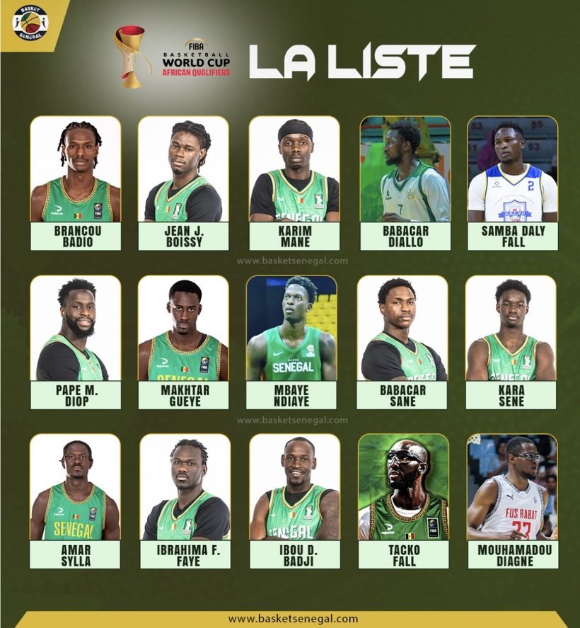 Qualifs Mondial basket 2027 : Desagana Diop dévoile une liste de 15 joueurs, Samba Daly Fall et Tacko Fall appelés Qualifs Mondial basket 2027 : Desagana Diop dévoile une liste de 15 joueurs, Samba Daly Fall et Tacko Fall appelés