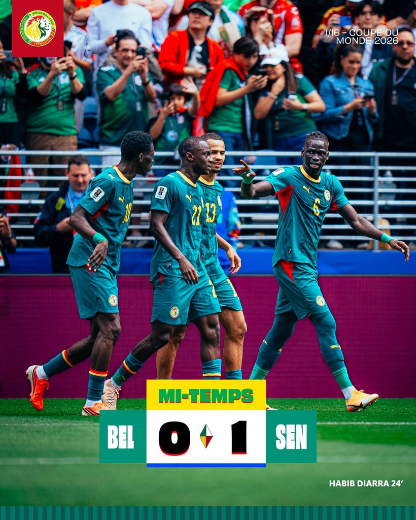 C’est la pause à Seattle : le Sénégal mène 1-0 face à la Belgique C’est la pause à Seattle : le Sénégal mène 1-0 face à la Belgique