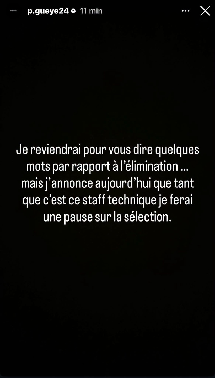 Équipe du Sénégal : Pape Gueye annonce qu’il fera une pause avec la sélection si le staff technique est maintenu Équipe du Sénégal : Pape Gueye annonce qu’il fera une pause avec la sélection si le staff technique est maintenu