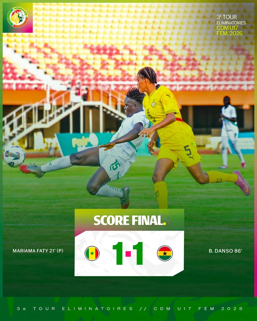 Éliminatoires Mondial féminin U17 : le Sénégal et le Ghana se quittent dos à dos Éliminatoires Mondial féminin U17 : le Sénégal et le Ghana se quittent dos à dos