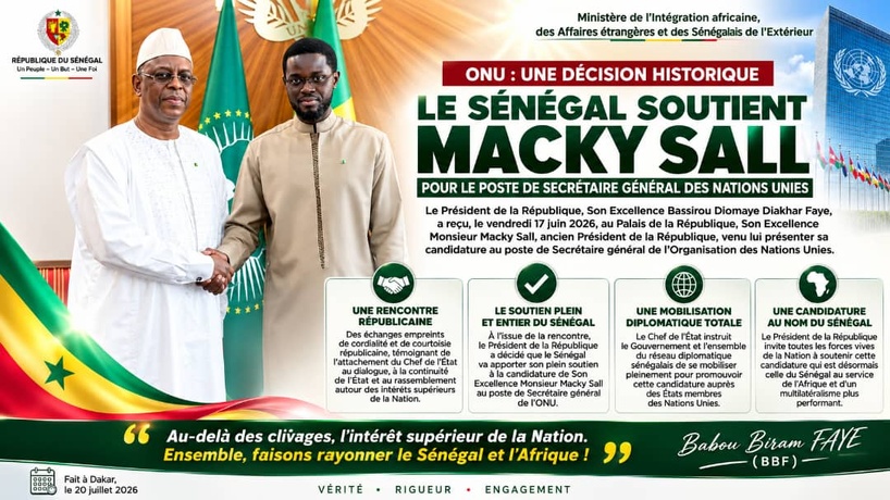 CANDIDATURE DE MACKY À L'ONU Le Président Diomaye Faye privilégie la raison d'État Par Babou Biram FAYE (BBF) CANDIDATURE DE MACKY À L'ONU Le Président Diomaye Faye privilégie la raison d'État Par Babou Biram FAYE (BBF)