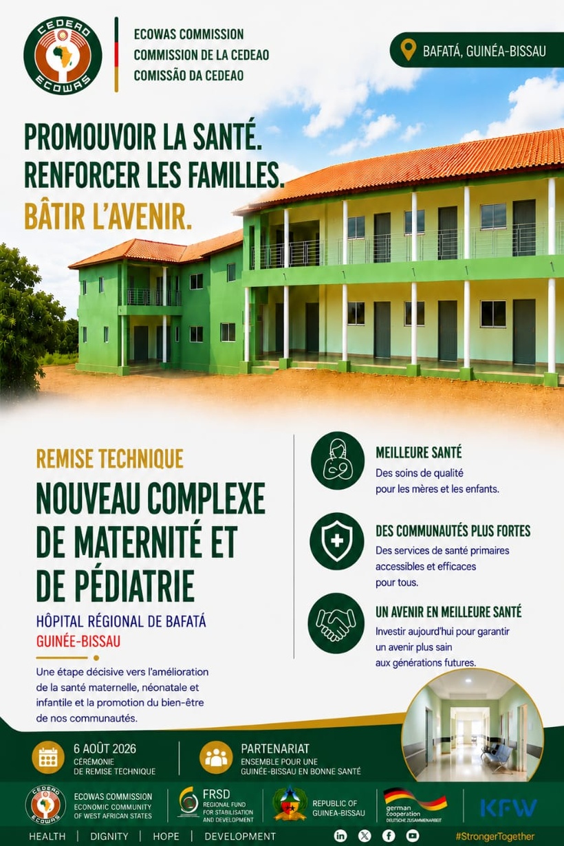 Santé : la CEDEAO livre un complexe de maternité et de pédiatrie en Guinée-Bissau Santé : la CEDEAO livre un complexe de maternité et de pédiatrie en Guinée-Bissau