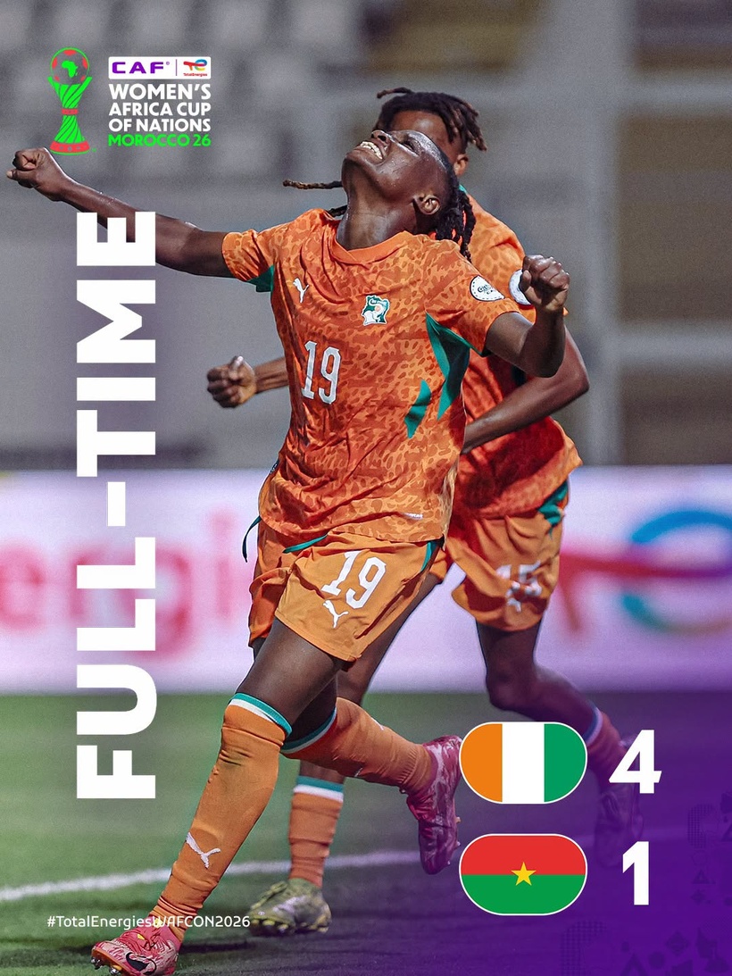 CAN féminine 2026 : la Côte d'Ivoire domine le Burkina Faso et prend les commandes du groupe B