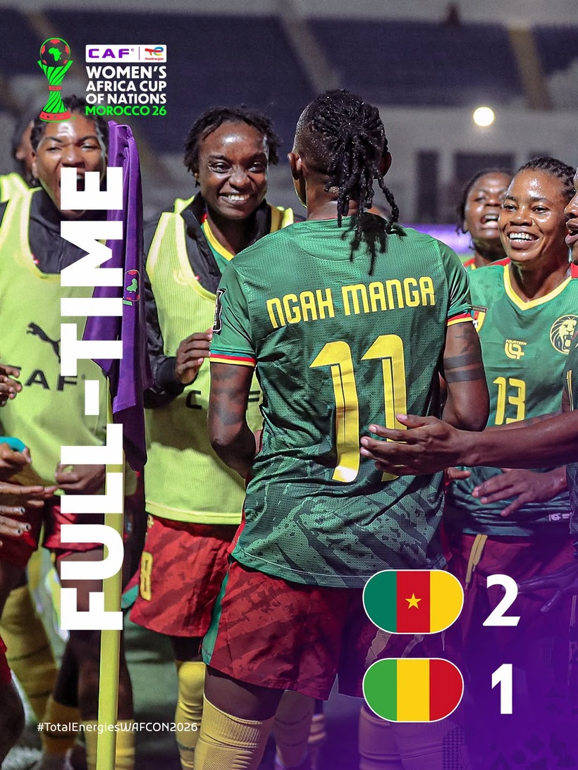 CAN Féminine 2026 : Le Cameroun s'impose face au Mali (2-1) et rejoint le Ghana en tête CAN Féminine 2026 : Le Cameroun s'impose face au Mali (2-1) et rejoint le Ghana en tête