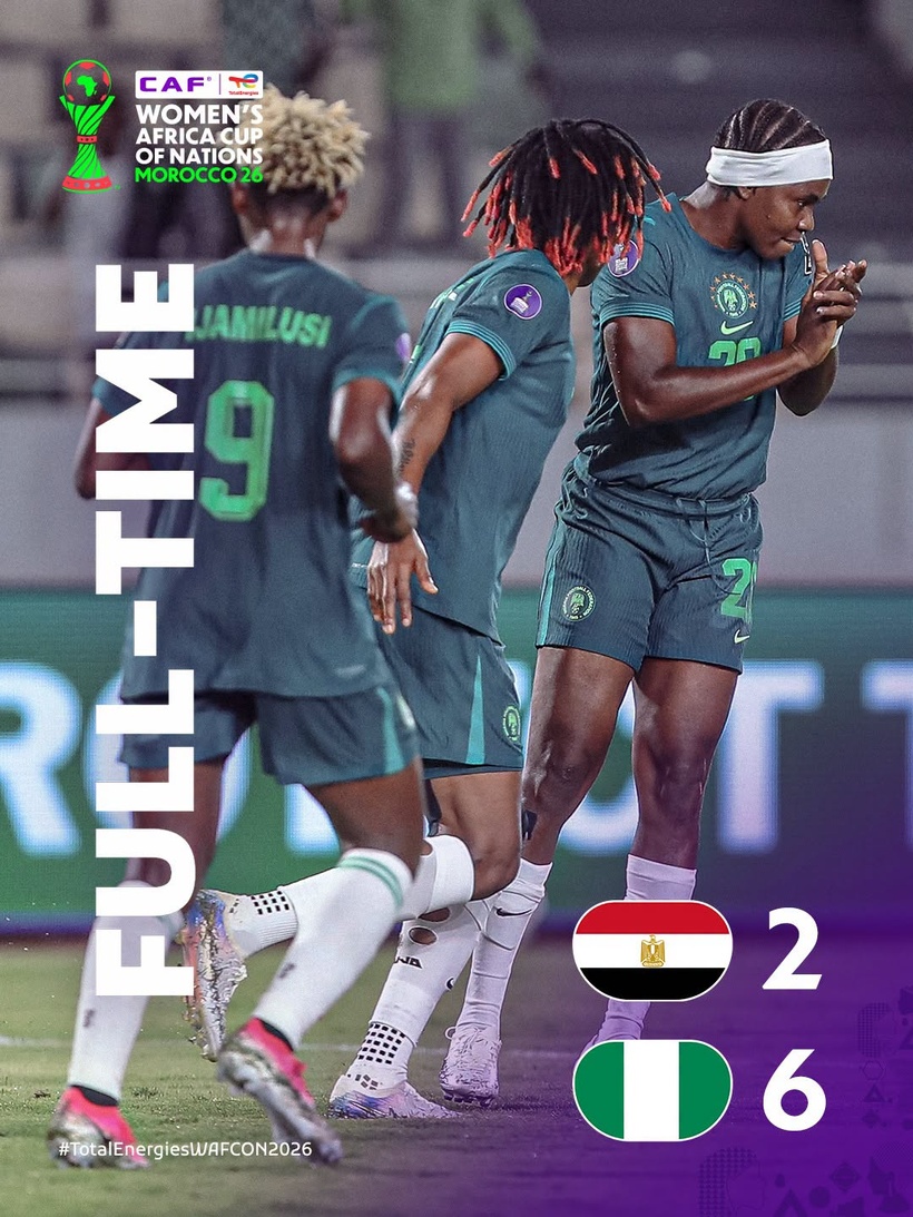 CAN féminine 2026 : Le Nigéria étrille l'Égypte (6-2) et se qualifie pour les quarts de finale CAN féminine 2026 : Le Nigéria étrille l'Égypte (6-2) et se qualifie pour les quarts de finale