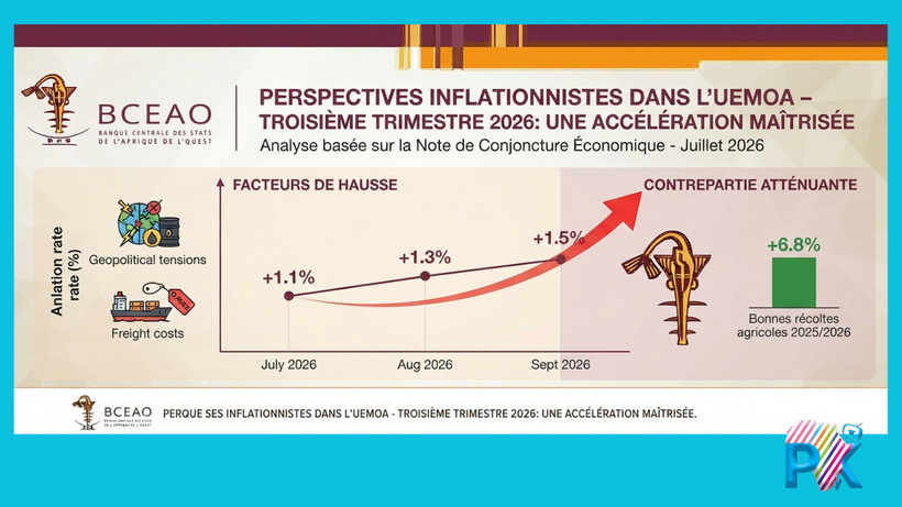 ​UEMOA : l’inflation attendue à +1,3% en août et +1,5% en septembre 2026