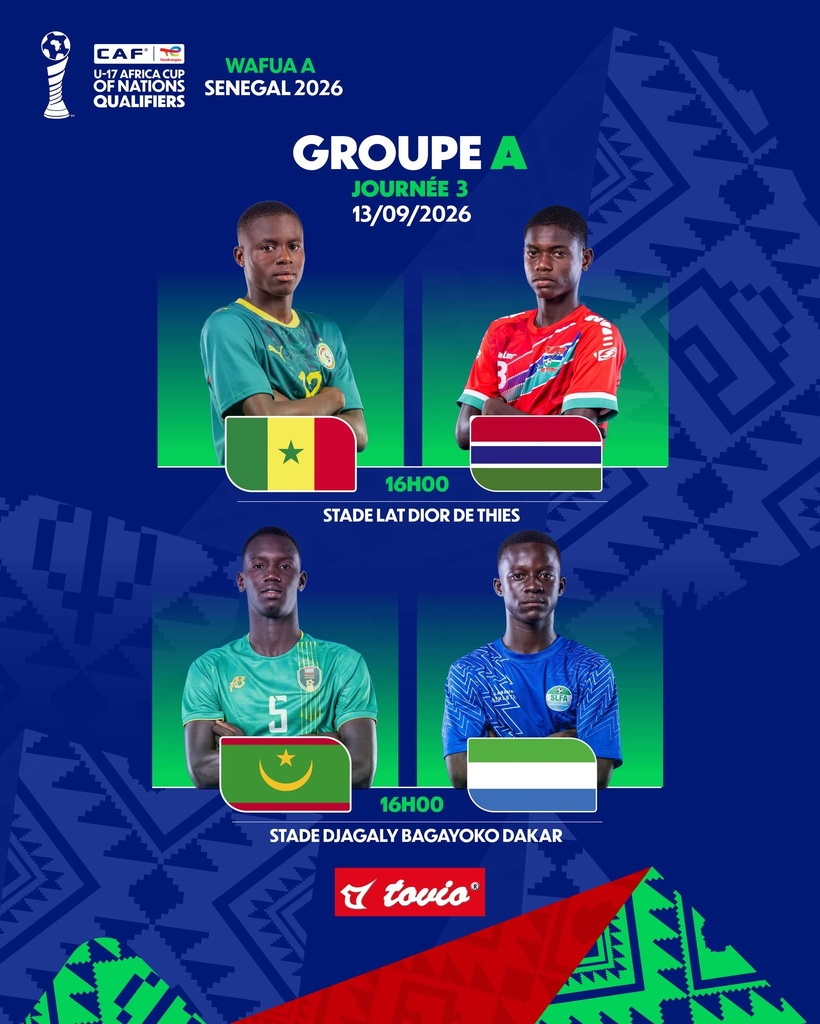 UFOA-A U17 : Sénégal-Gambie, un duel pour la première place du groupe A UFOA-A U17 : Sénégal-Gambie, un duel pour la première place du groupe A