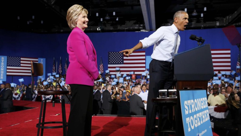 Pour leur premier meeting, Barack Obama fait l’éloge d’Hillary Clinton