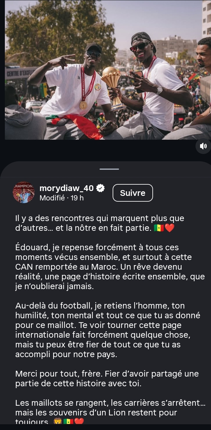Retraite internationale d’Édouard Mendy : La vague d'hommages des Lions de la Téranga