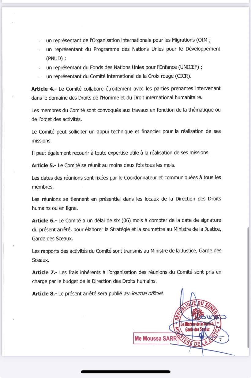 Le Sénégal met en place un Comité technique pour sa Stratégie nationale des Droits de l’Homme