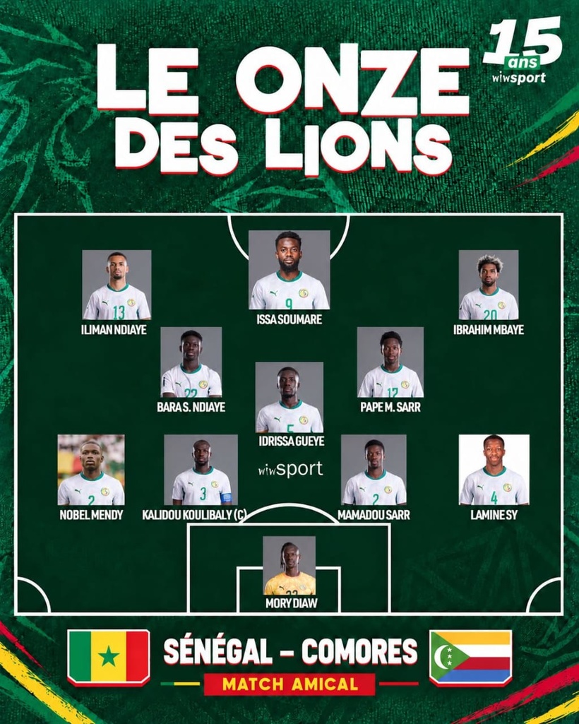 Amical Sénégal - Comores : Patrick Viera lance un onze rajeuni avec Koulibaly et Gana en cadres