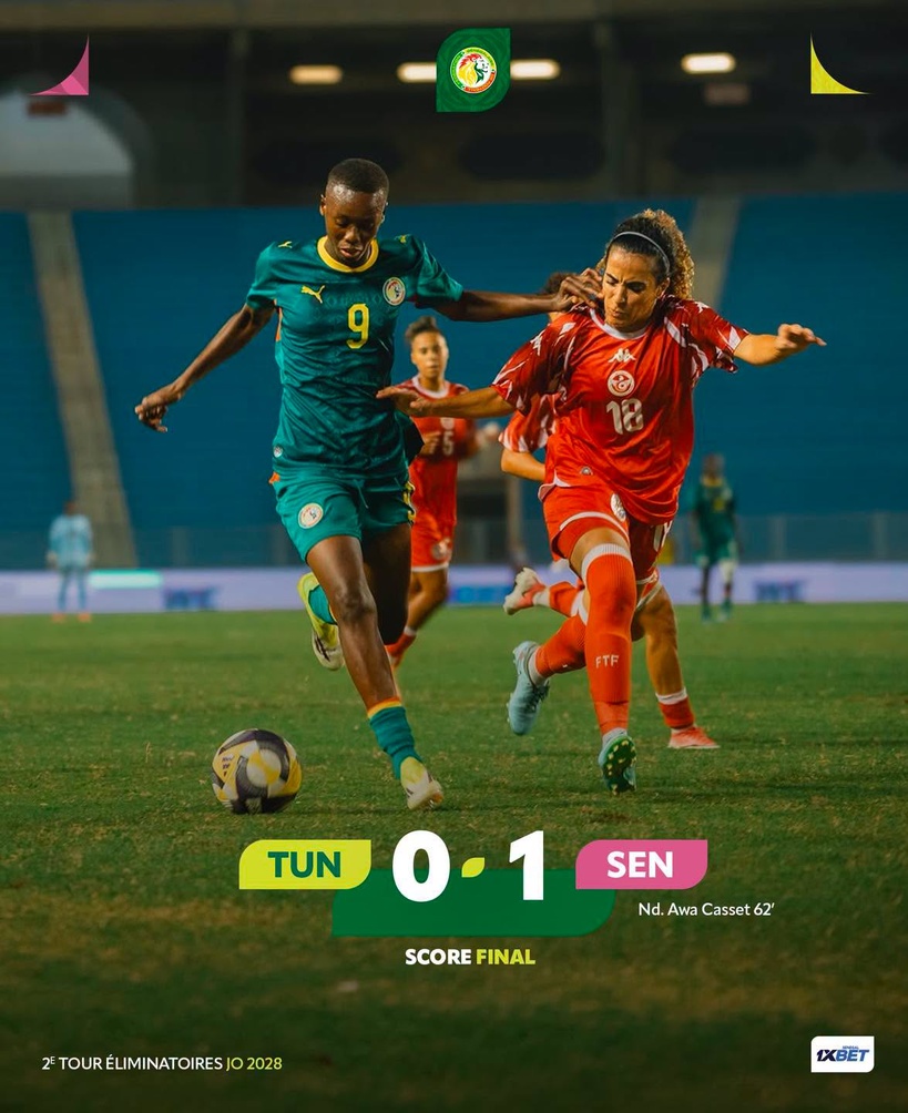 Qualifications africaines féminines JO 2028 : le Sénégal bat la Tunisie (1-0) grâce à Ndeye Awa Casset Qualifications africaines féminines JO 2028 : le Sénégal bat la Tunisie (1-0) grâce à Ndeye Awa Casset