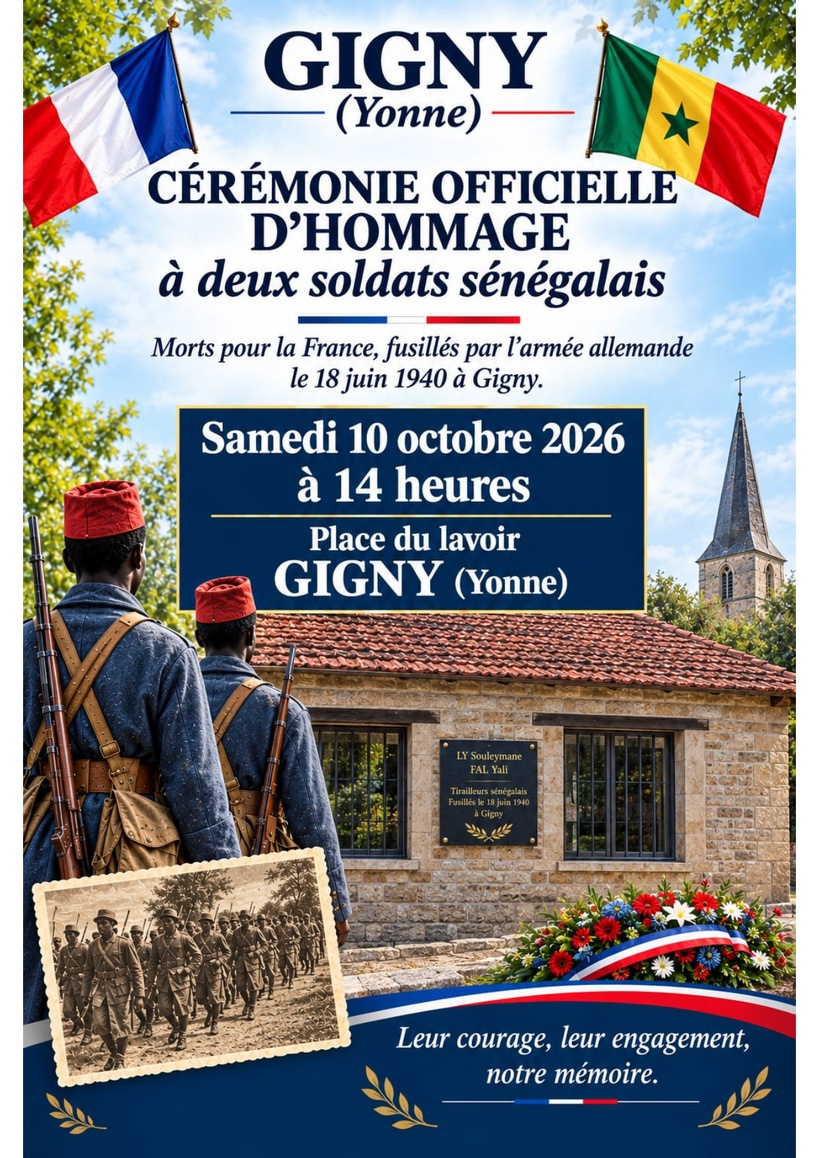 Souleymane Ly et Yali Fal : Deux Tirailleurs fusillés en 1940 vont enfin recevoir un hommage ce Samedi, en France Souleymane Ly et Yali Fal : Deux Tirailleurs fusillés en 1940 vont enfin recevoir un hommage ce Samedi, en France