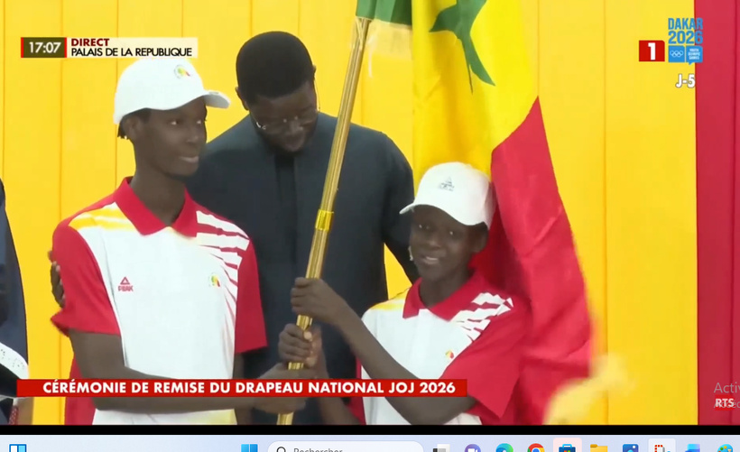 JOJ Dakar 2026 : le Président Bassirou Diomaye Faye passe le drapeau à la Team Sénégal JOJ Dakar 2026 : le Président Bassirou Diomaye Faye passe le drapeau à la Team Sénégal