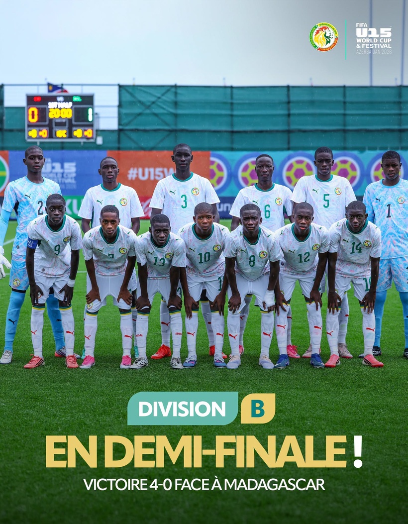 Mondial U15 : le Sénégal domine Madagascar (4-0) et file en demi-finale de la Division B Mondial U15 : le Sénégal domine Madagascar (4-0) et file en demi-finale de la Division B