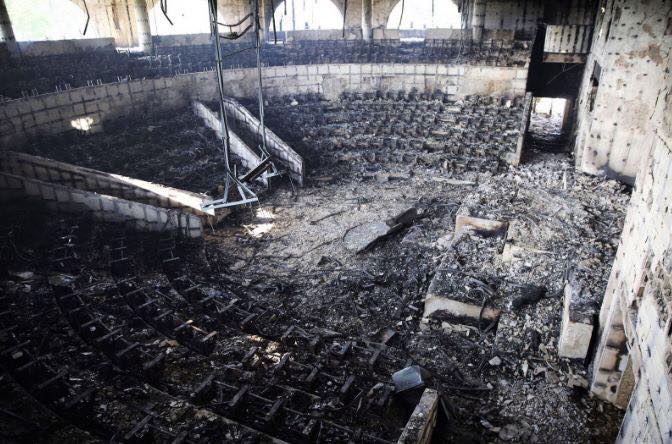 Image Gabon: l'Assemblée nationale après l'incendie 