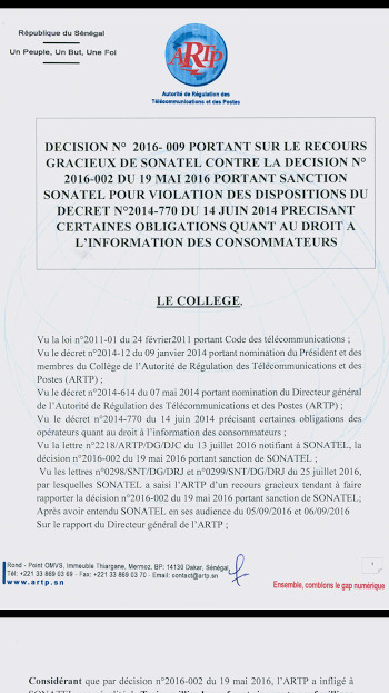 De 13, 9 à 1,5 milliard : le «ndéweneul* royal» du collège des administrateurs de l’ARTP à la SONATEL