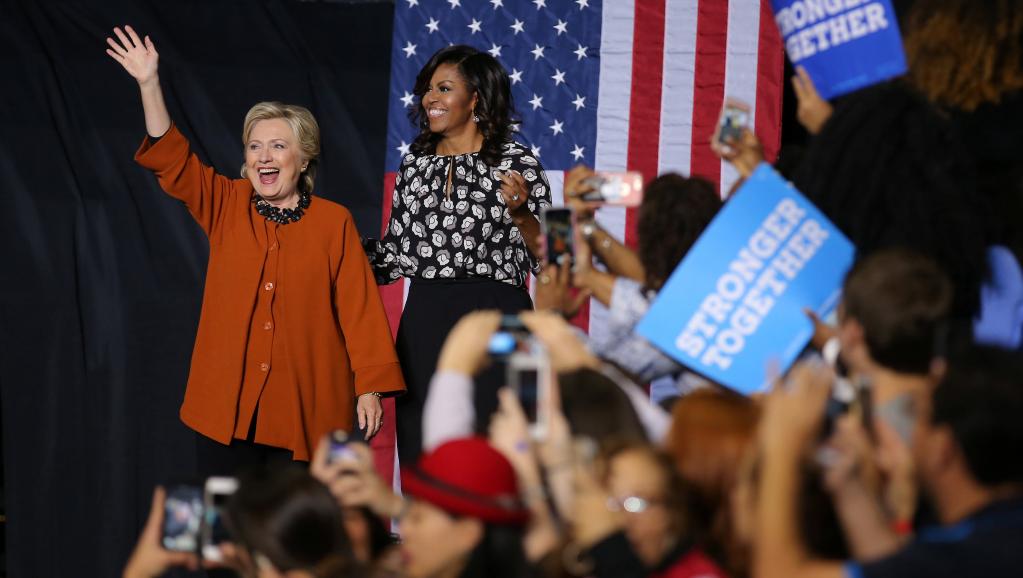 Hillary Clinton et Michelle Obama côte à côte pour faire barrage à Donald Trump
