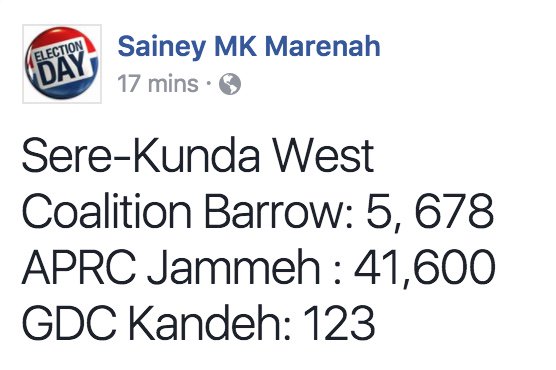 Présidentielle en Gambie: les premiers résultats 