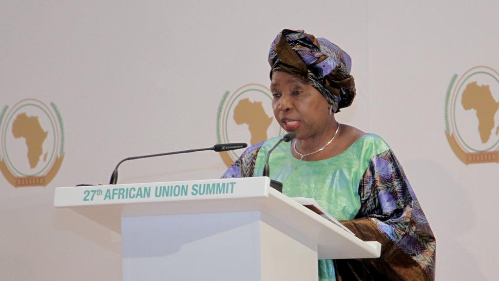 28e sommet de l’UA: à la tribune, les adieux de Nkosazana Dlamini Zuma