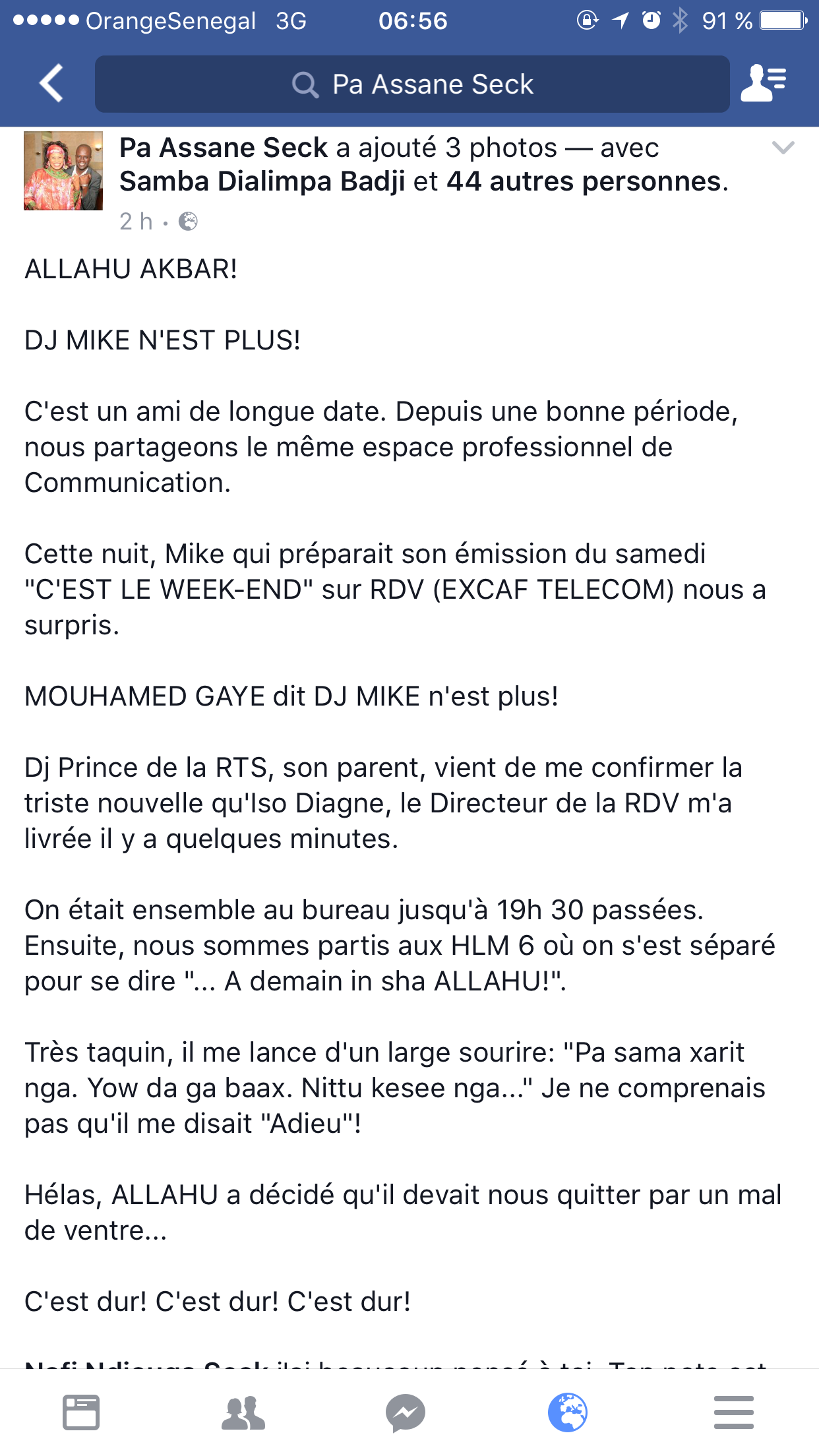 Décès de Dj Mike : Le groupe Excaf et les animateurs perdent une valeur sûre