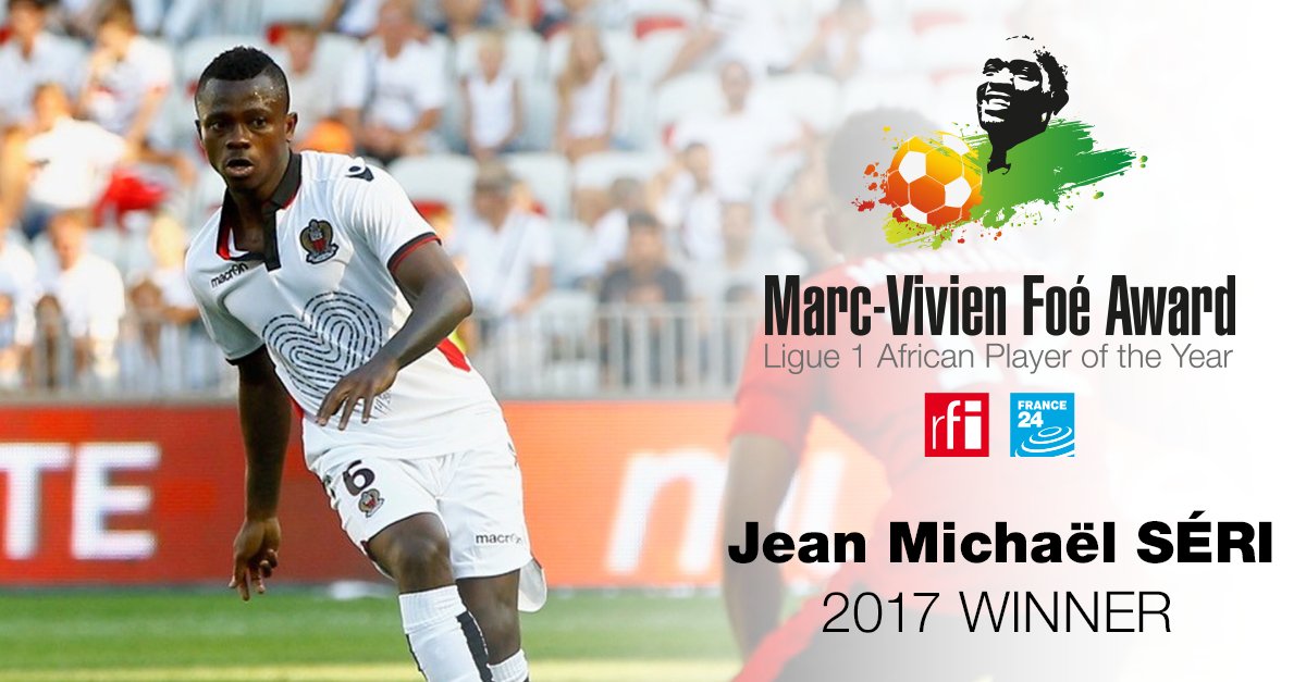 Football-Jean Michael Seri remporte le Prix Marc-Vivien Foé