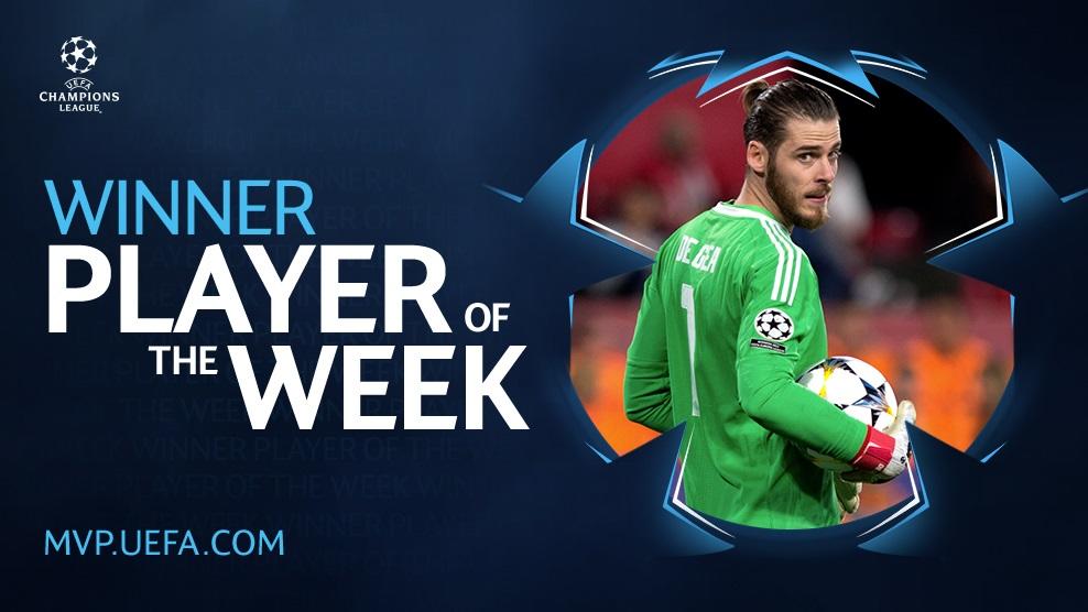 LdC : De Gea élu meilleur joueur de la semaine