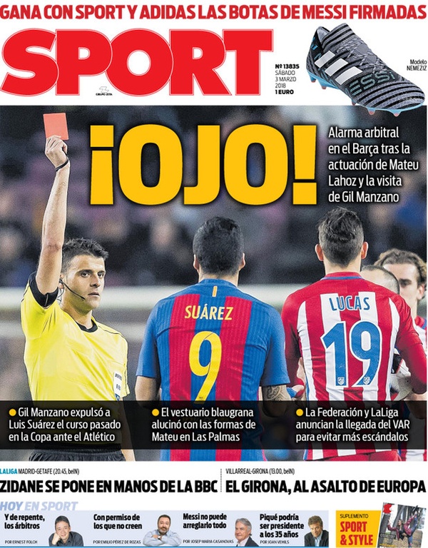 Les Unes des journaux sportifs en Espagne du 3 mars 2018