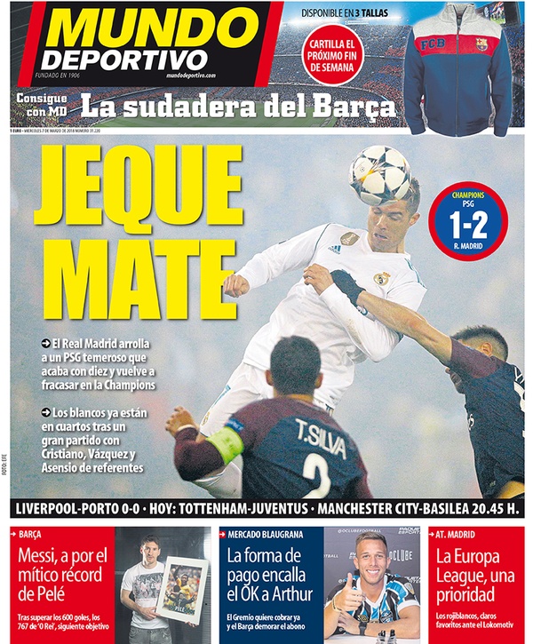 Les Unes des journaux sportifs en Espagne du 7 mars 2018