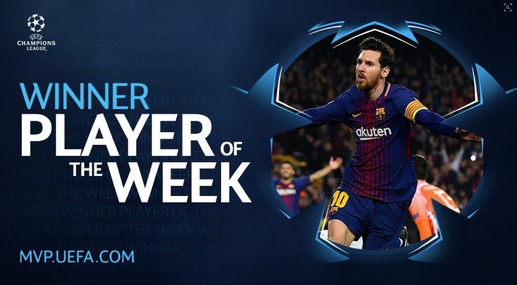 Messi élu joueur de la semaine en Champions league