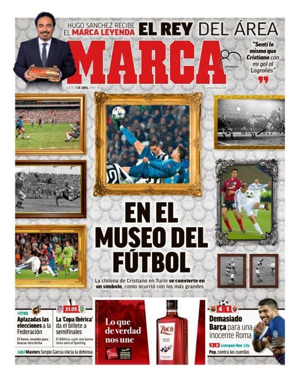Les Unes des journaux sportifs en Espagne du 5 avril 2018