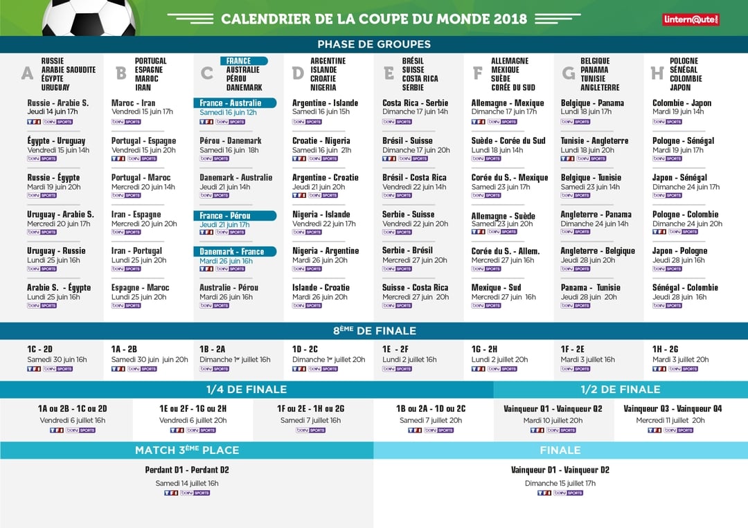 Coupe du monde : le programme de ce vendredi