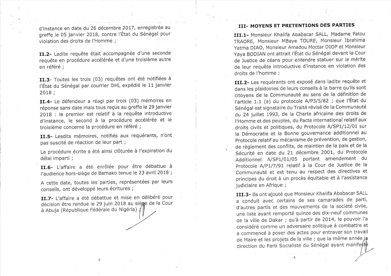 Découvrez l'intégralité de l'arrêt de la Cour de justice de la CEDEAO 