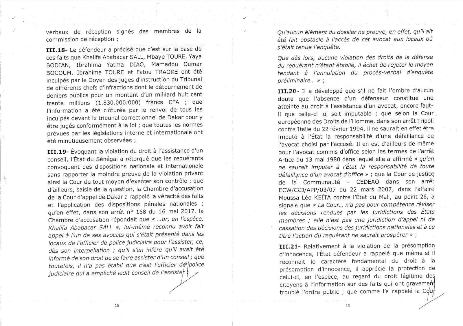 Découvrez l'intégralité de l'arrêt de la Cour de justice de la CEDEAO 