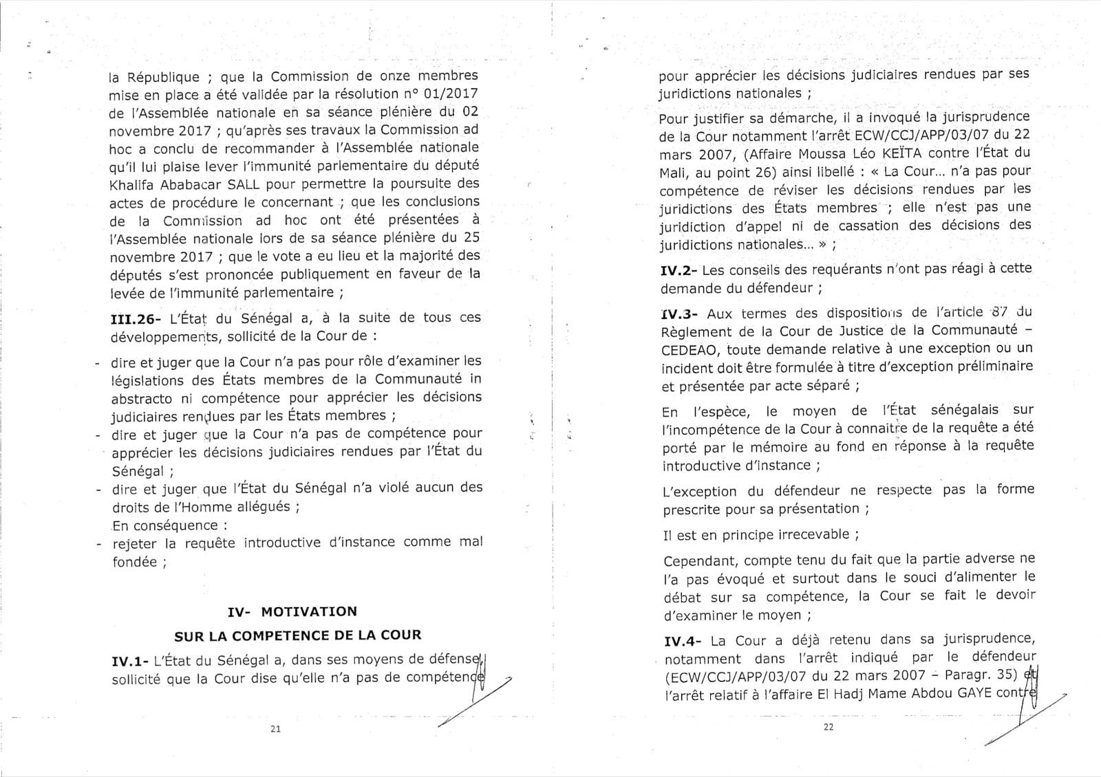 Découvrez l'intégralité de l'arrêt de la Cour de justice de la CEDEAO 