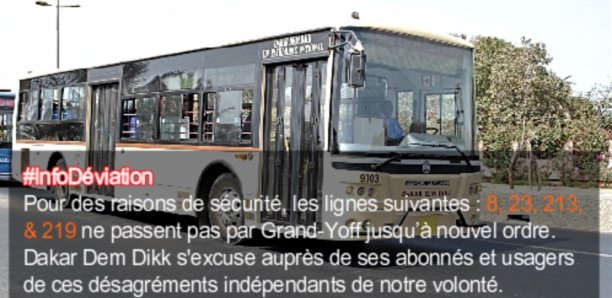 Grand-Yoff :  Dakar Dem Dikk suspend ses lignes