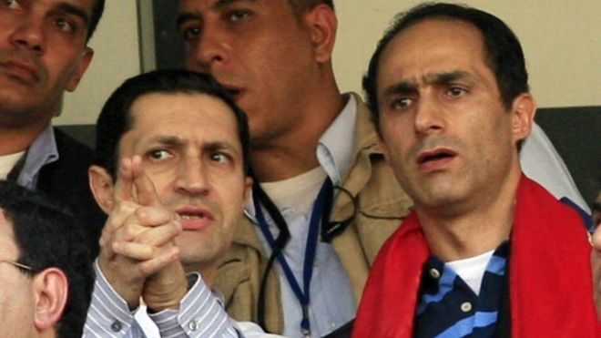 Arrestation des fils de Hosni Moubarak