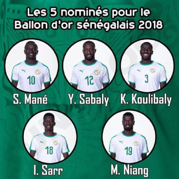 #Ballon d'Or Sénégalais: voici la liste des 5 "lions" nominés 