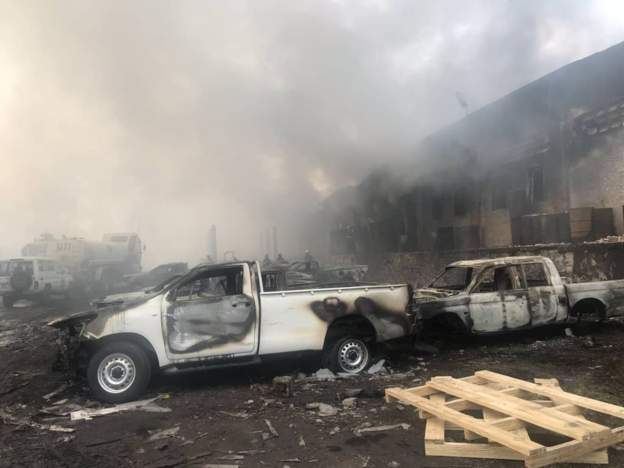 Incendie dans un entrepôt de la CENI à Kinshasa